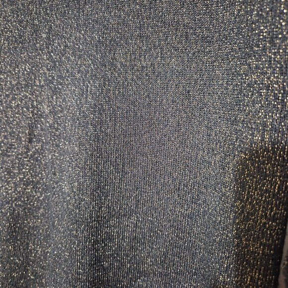 Jones New York Black With Gold Shimmer Long Sleeve Sweater Size P/P Petite Small - Picture 5 of 6